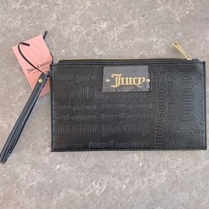 NEW! JUICY COUTURE All Out of Love Wristlet Wallet Purse With Strap Black